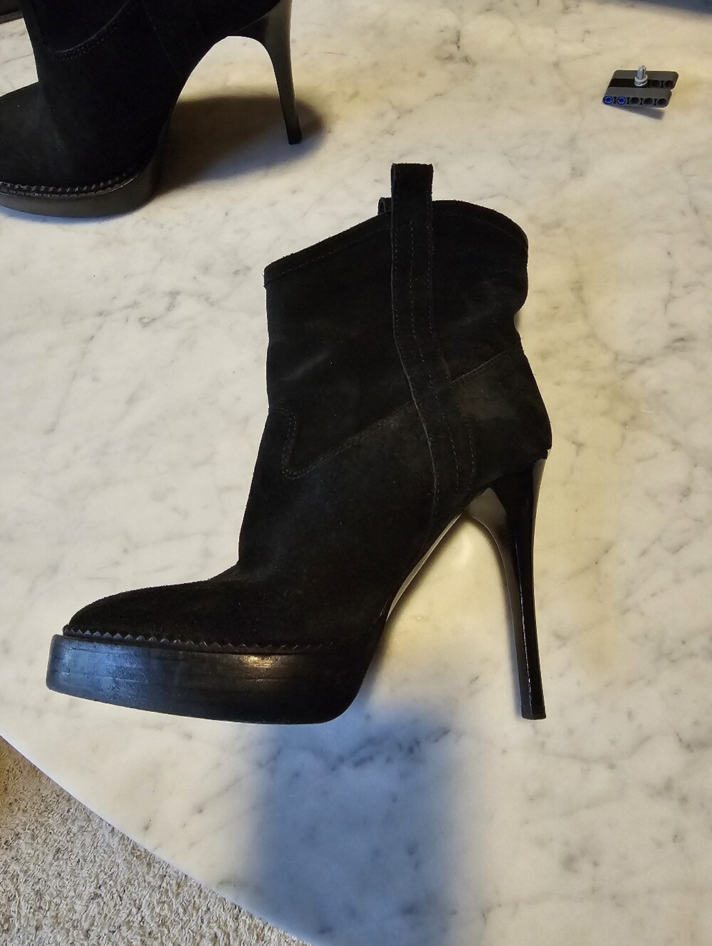 Burberry Black Suede Ankle Boots Size 36